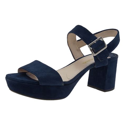 prada block heel double strap sandal blue|prada platform sandals.